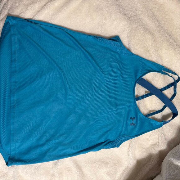 Under Armour Women's HeatGear Racer Tank Dark Blue - Picture 4 of 5